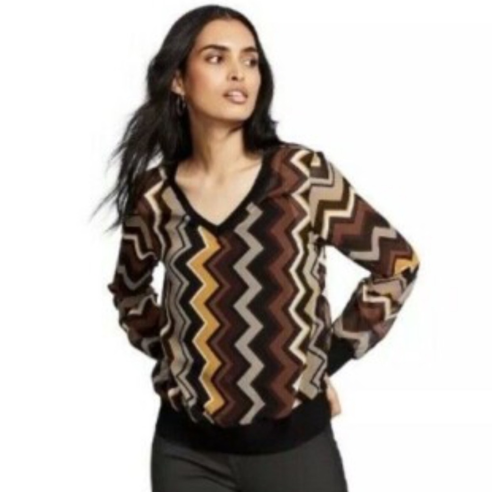 Missoni Multicolor Zigzag V-Neck Top